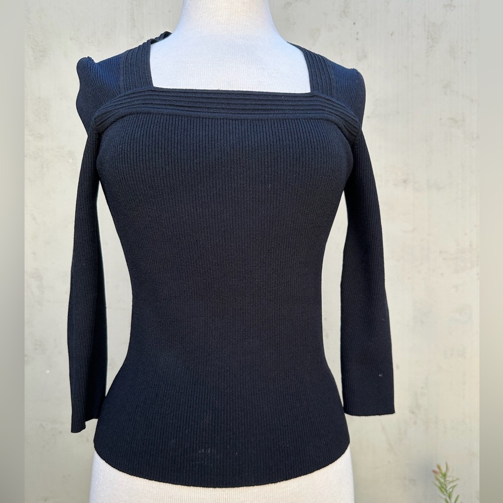 Michelle Antonelli Square Neck Knit Top - size L